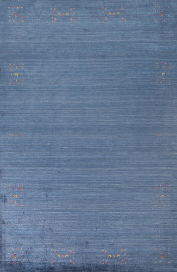 Handmade Blue Gabbeh Indian Area Rug 9x13