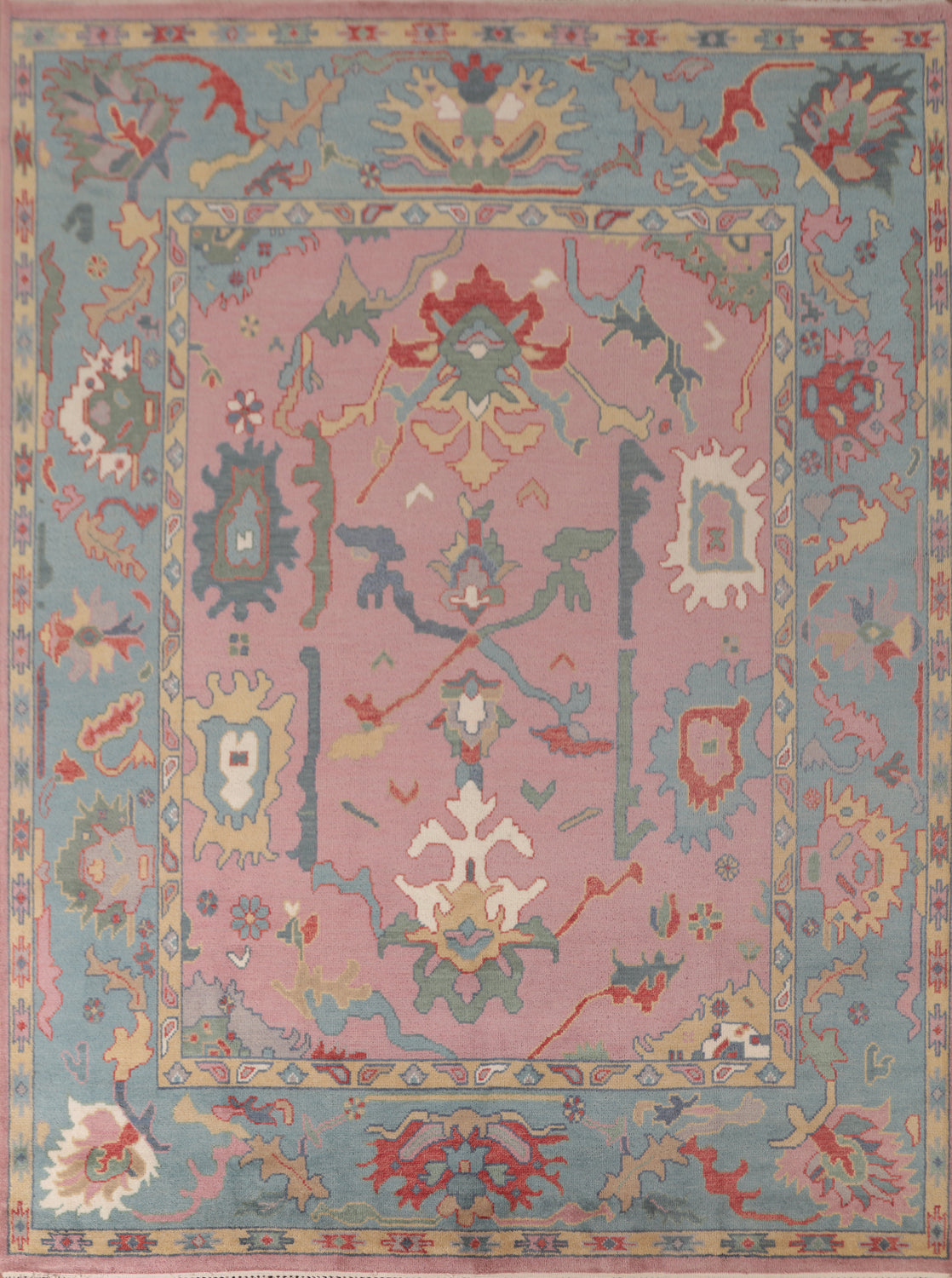 Handmade Pink Oushak Oriental Area Rug 8x10