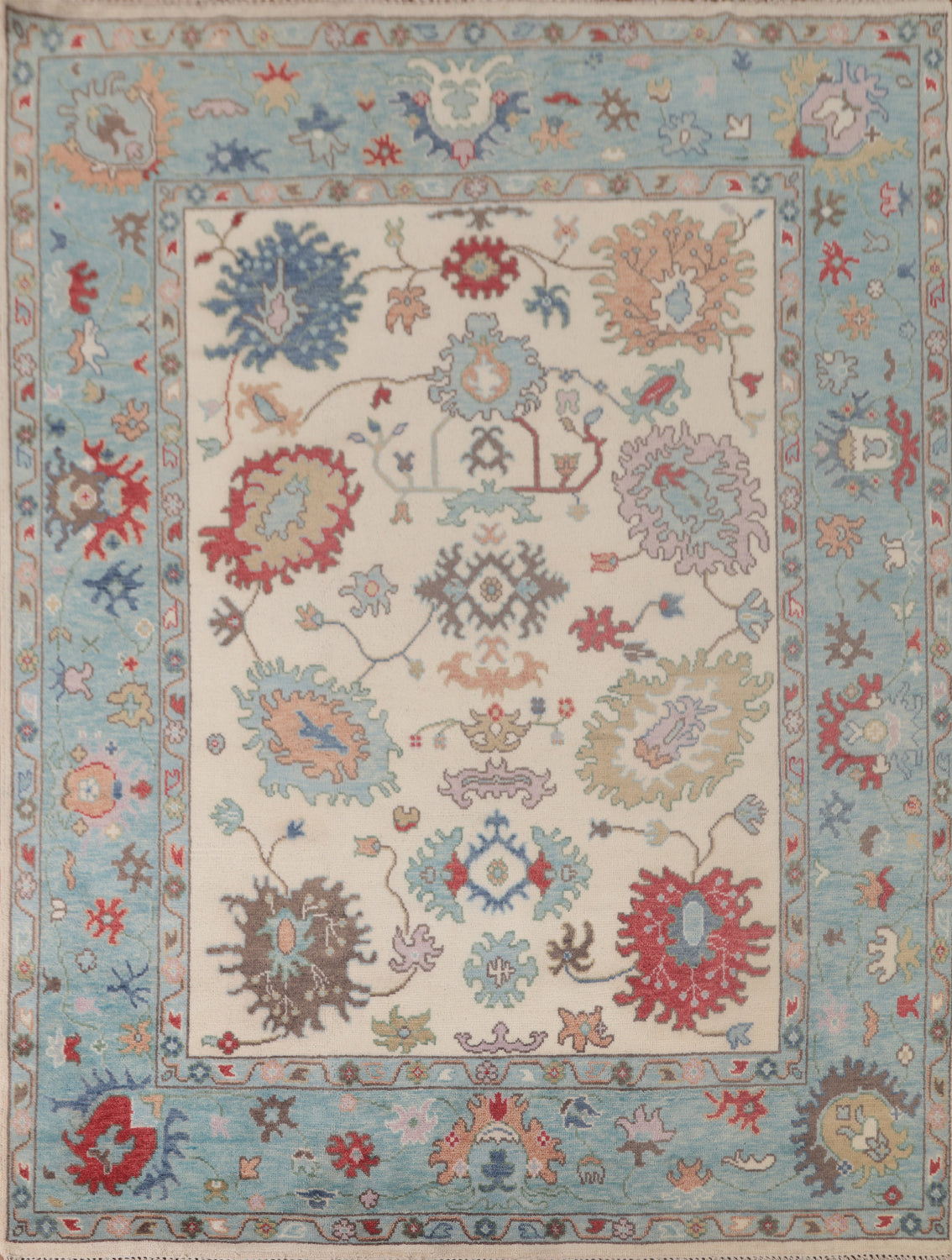 Handmade Floral Oushak Oriental Area Rug 8x10