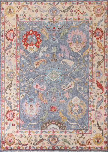 Floral Oushak Living Room Area Rug 9x12