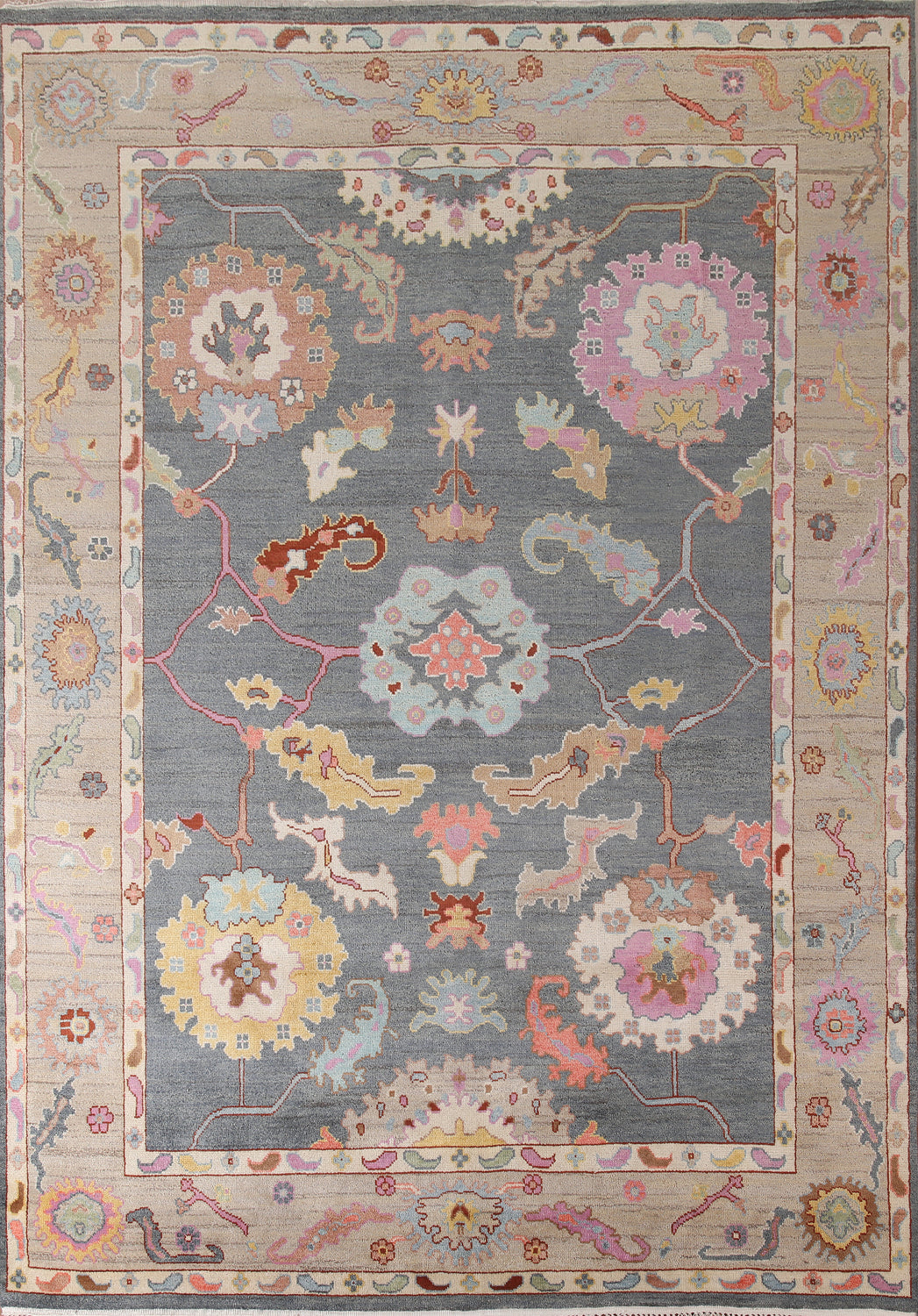 Decorative Gray Oushak Oriental Area Rug 9x12