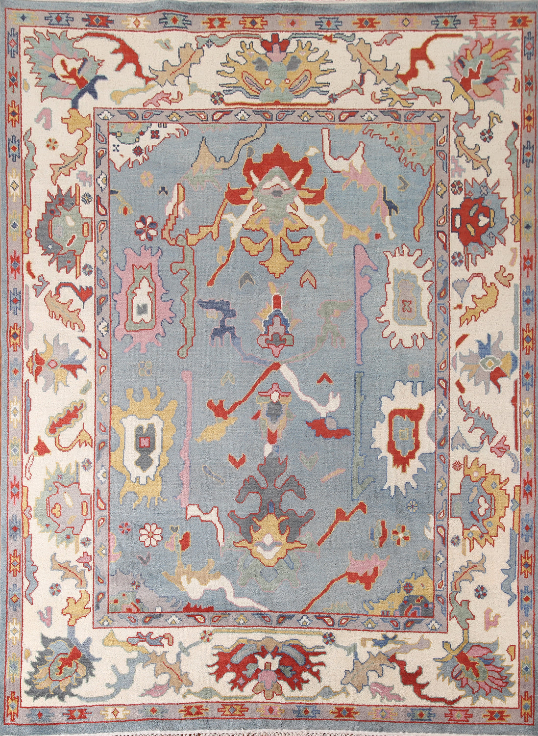 Handmade Blue Oushak Oriental Area Rug 8x10