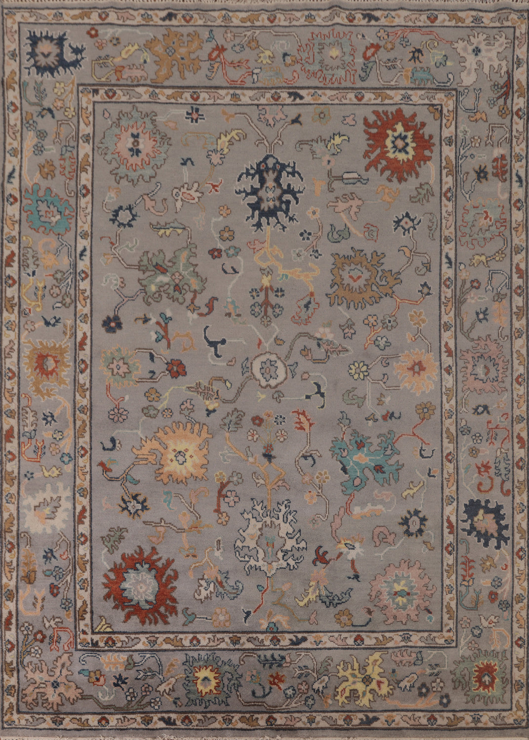 Handmade Floral Oushak Indian Area Rug 8x10