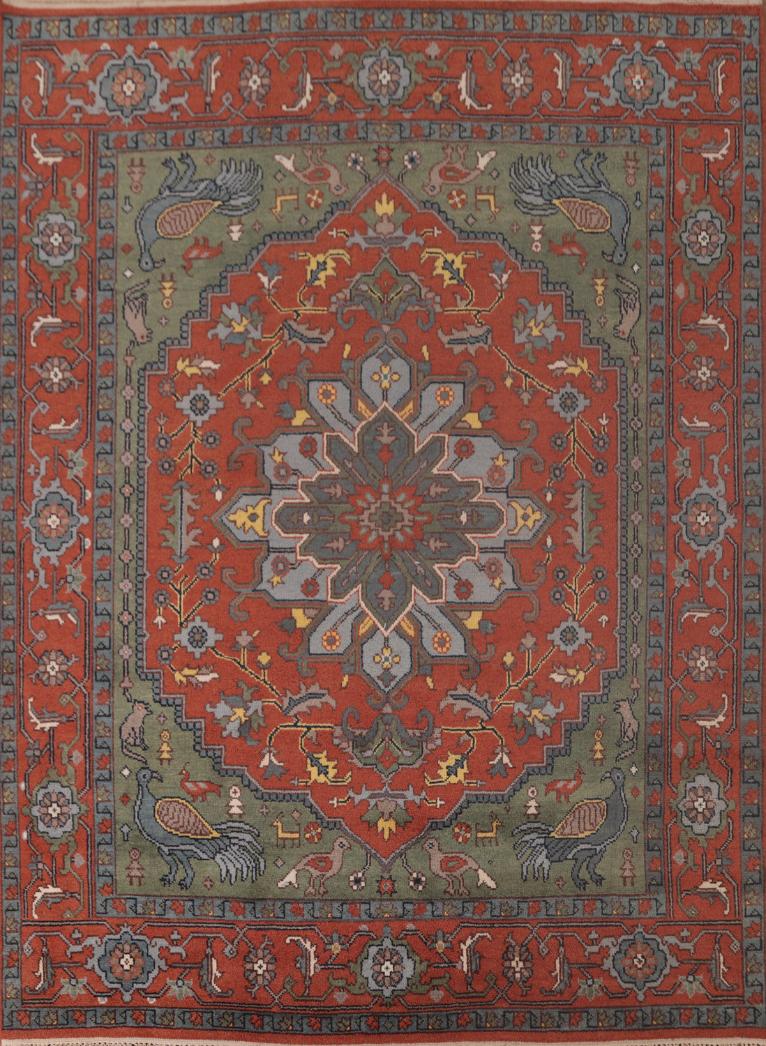 Animal Pictorial Ziegler Oriental Area Rug 8x10