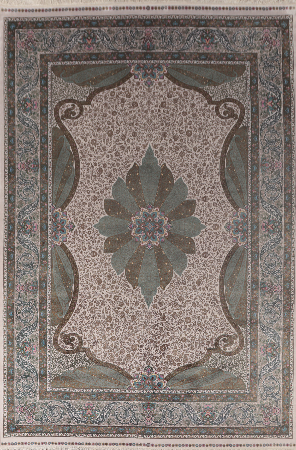 Traditional Qum Turkish Area Rug 8x11