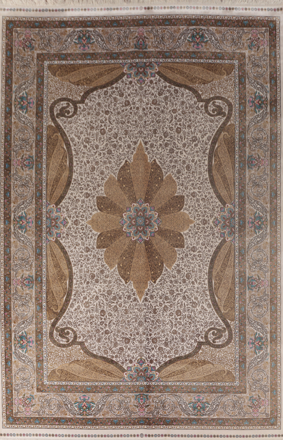 Traditional Qum Turkish Area Rug 8x11