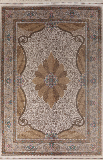 Traditional Qum Turkish Area Rug 8x11