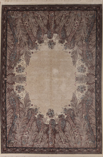 Traditional Qum Turkish Area Rug 7x10