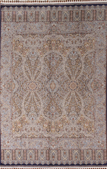 Traditional Qum Turkish Area Rug 6x10