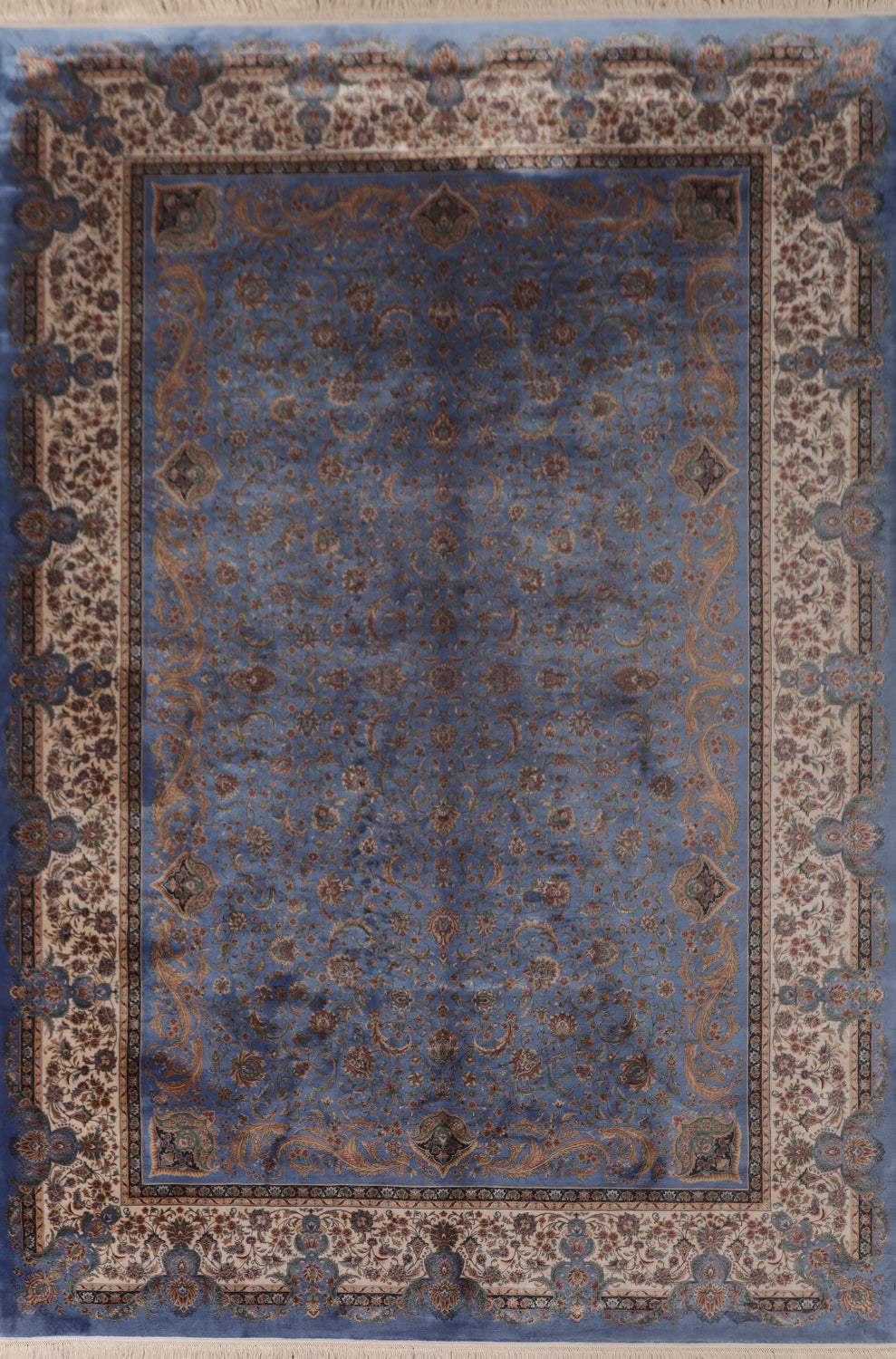 Floral Blue Tabriz Traditional Area Rug 7x10