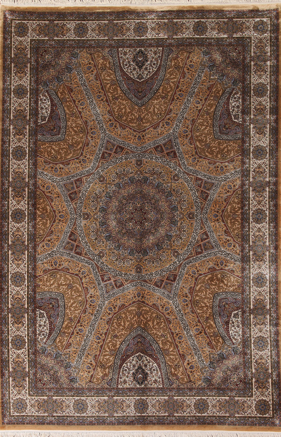 Traditional Qum Turkish Area Rug 7x10