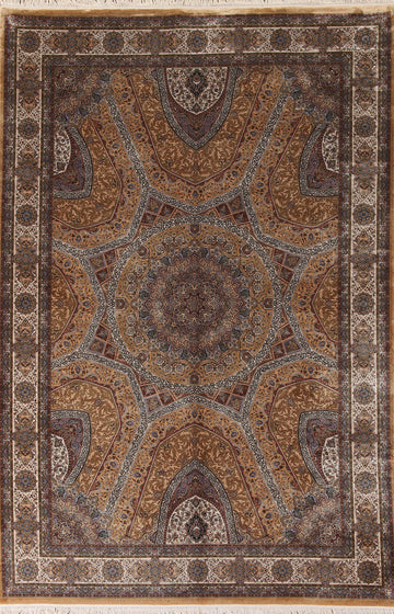 Traditional Qum Turkish Area Rug 7x10