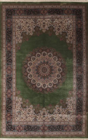 Green Tabriz Traditional Area Rug 6x9