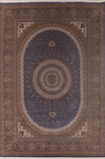 Blue Qum Traditional Area Rug 8x11