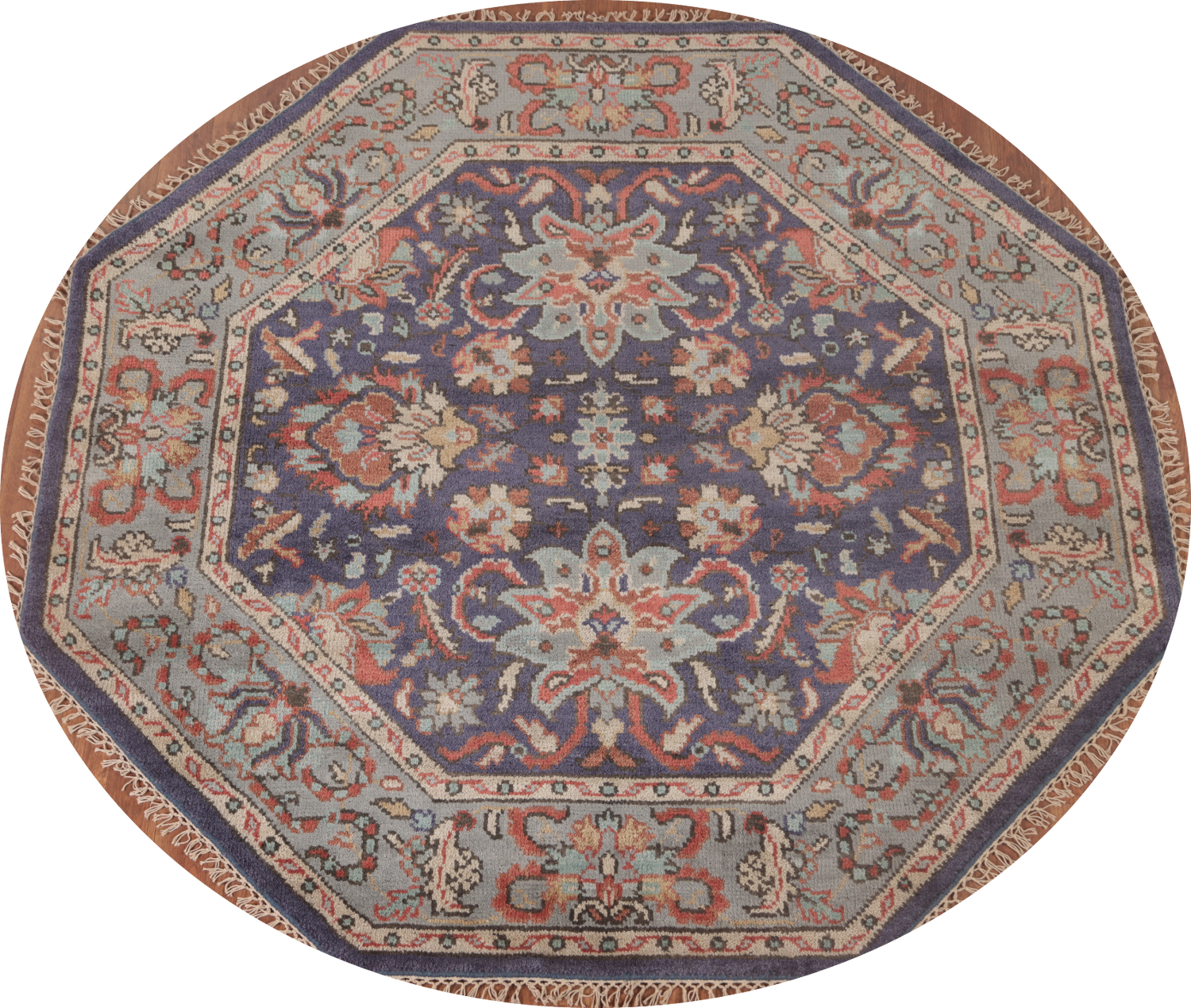 Blue Octagon Heriz Serapi Oriental Rug 6x6