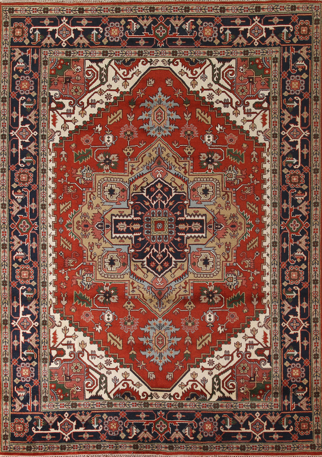 Orange Heriz Serapi Oriental Rug 9x12
