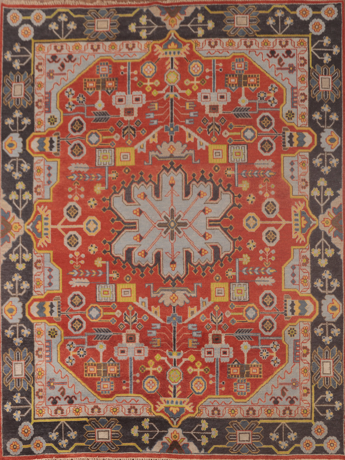 Orange Geometric Heriz Serapi Oriental Area Rug 8x10