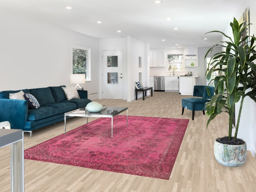 Over-Dyed Pink Sparta Turkish Area Rug 6x9