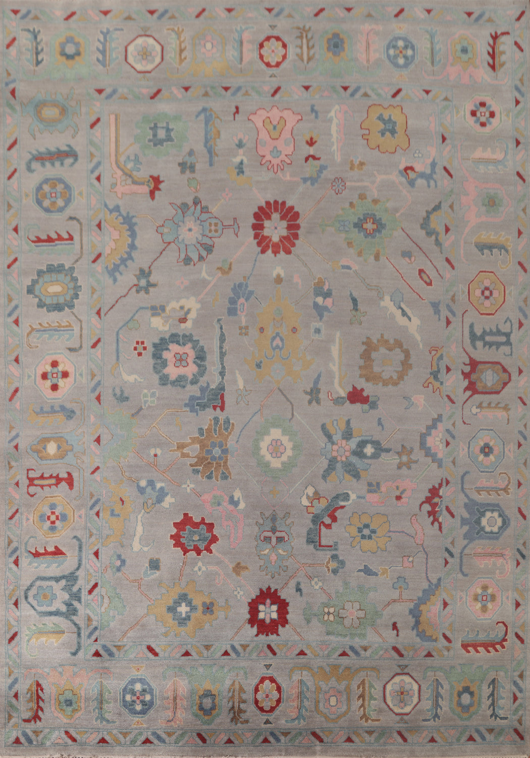 All-Over Gray Oushak Oriental Area Rug 9x12