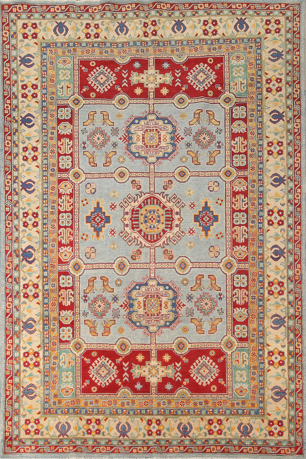 Handmade Wool Kazak Oriental Area Rug 7x10