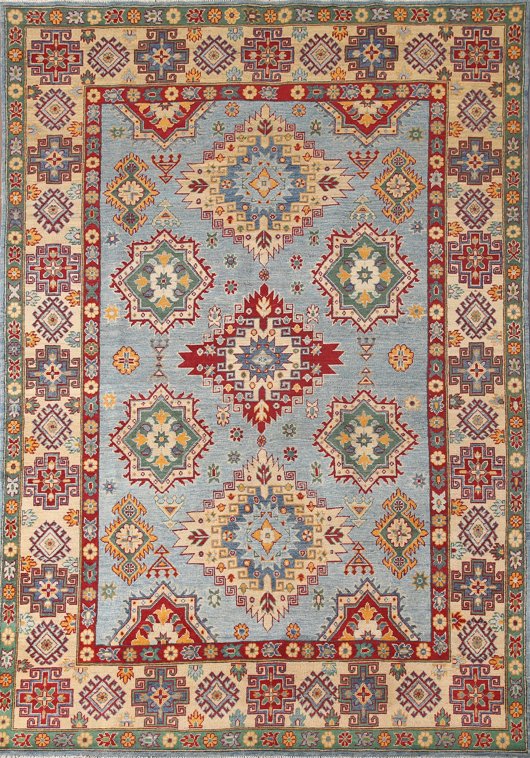 Light Blue Kazak Oriental Area Rug 7x10