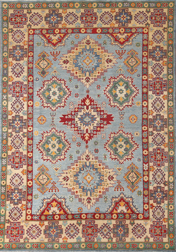 Light Blue Kazak Oriental Area Rug 7x10