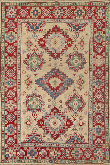 Handmade Wool Kazak Oriental Area Rug 6x9