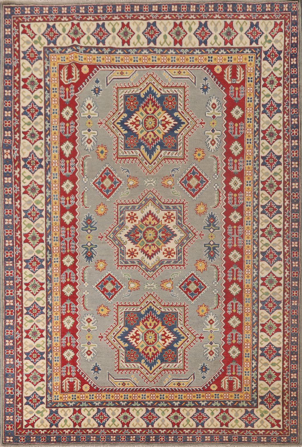 Geometric Wool Kazak Living Room Rug 7x10