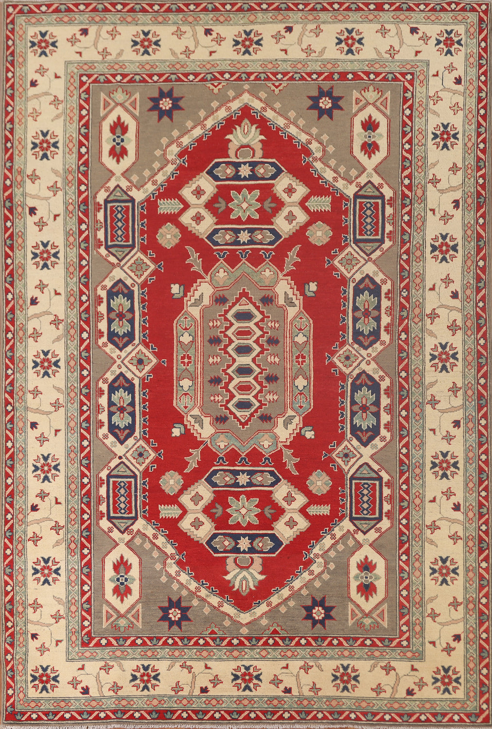 Handmade Red Kazak Oriental Area Rug 7x10