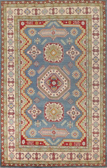 Light Blue Kazak Living Room Area Rug 7x10