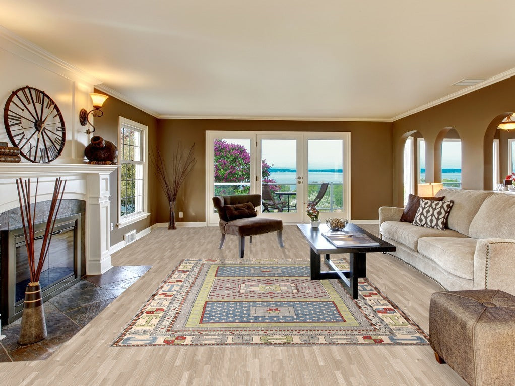 Handmade Wool Kazak Living Room Area Rug 7x10