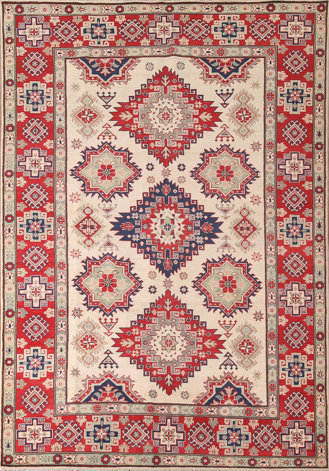 Geometric Kazak Living Room Area Rug 7x10