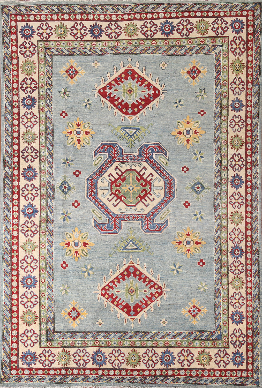Light Blue Kazak Oriental Area Rug 7x10