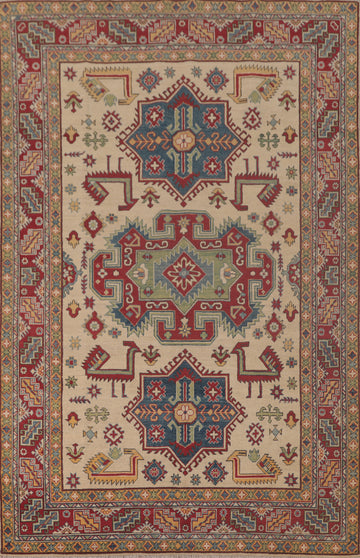 Handmade Wool Kazak Living Room Rug 7x10
