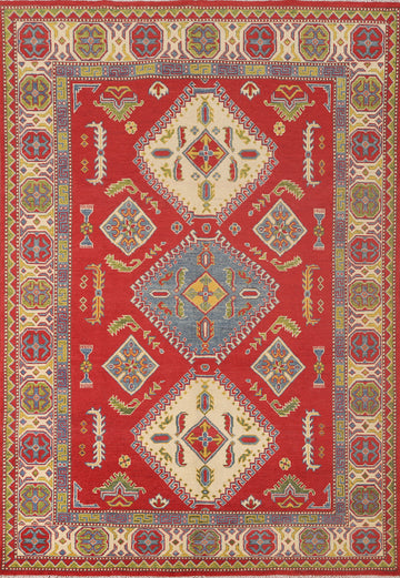 Geometric Kazak Oriental Area Rug 5x8