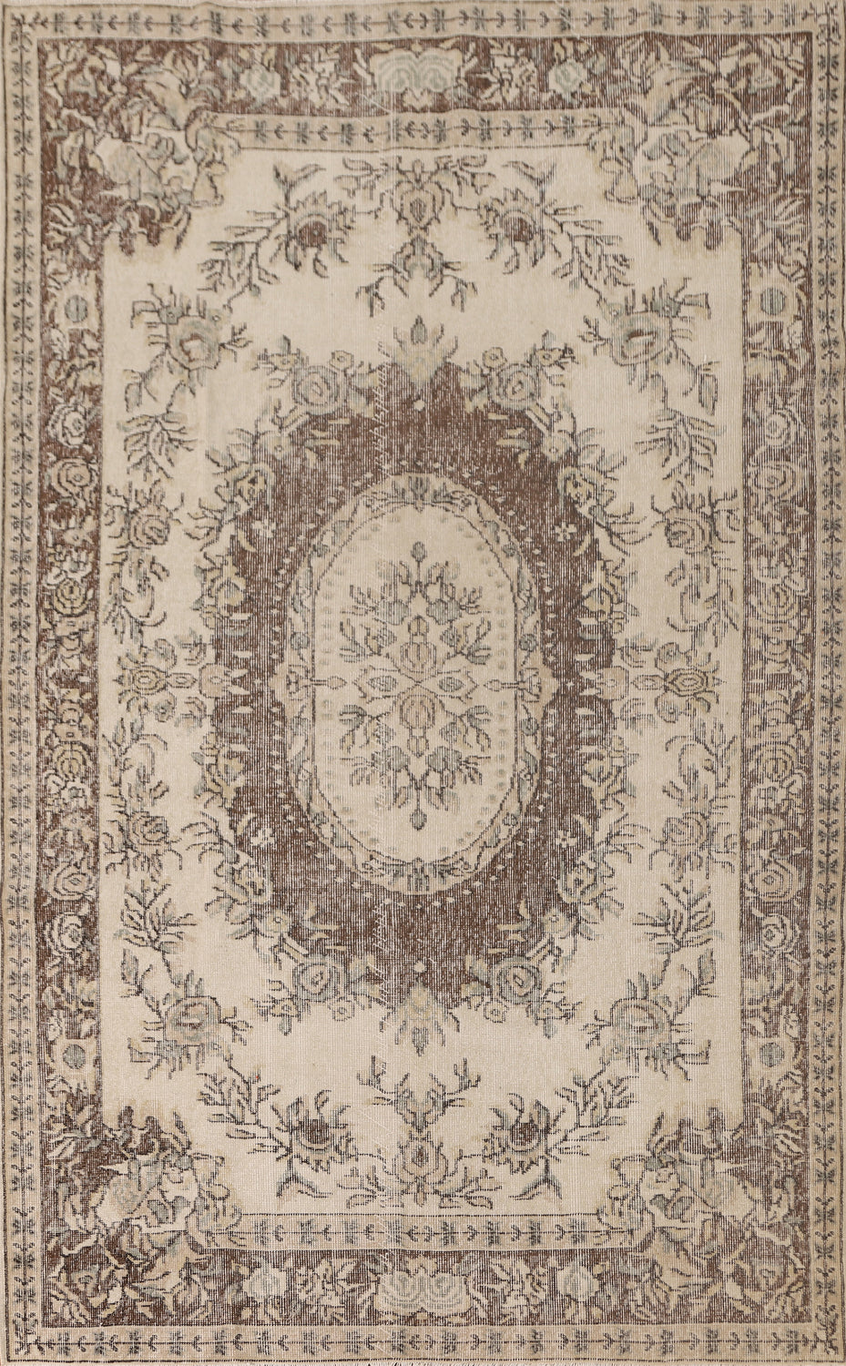 Distressed Ivory Sparta Turkish Area Rug 6x9