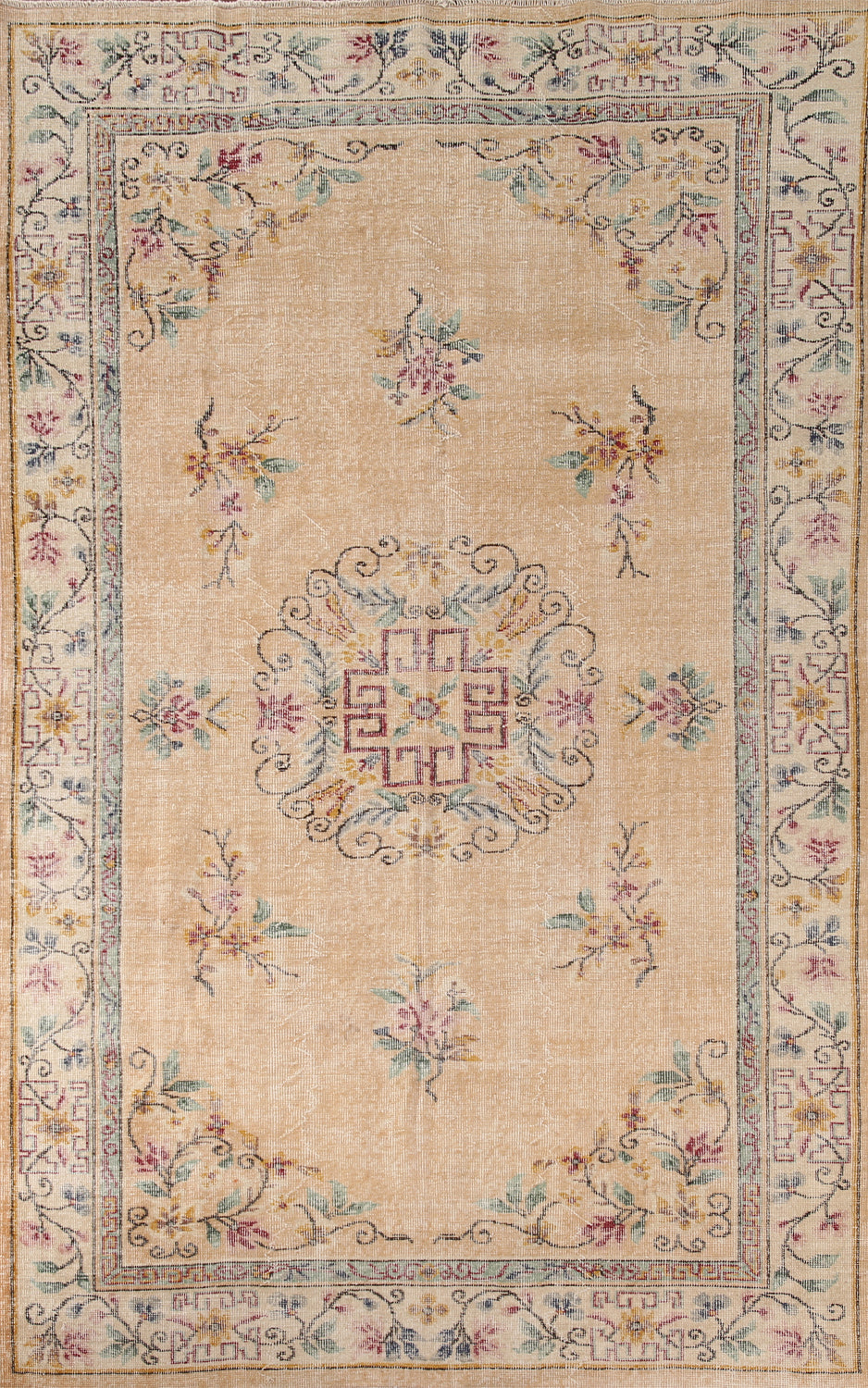 Distressed Wool Sparta Turkish Area Rug 6x9