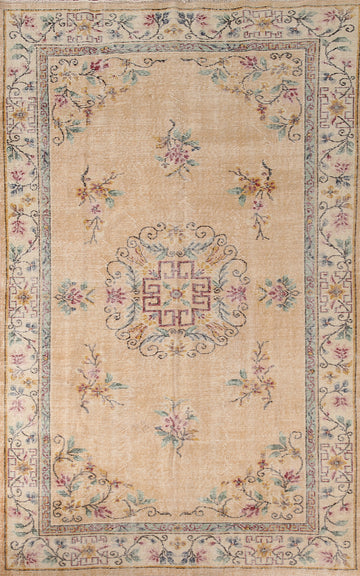 Distressed Wool Sparta Turkish Area Rug 6x9