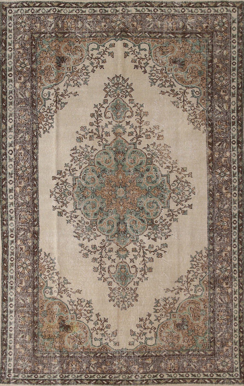 Floral Anatolian Distressed Turkish Area Rug 6x9