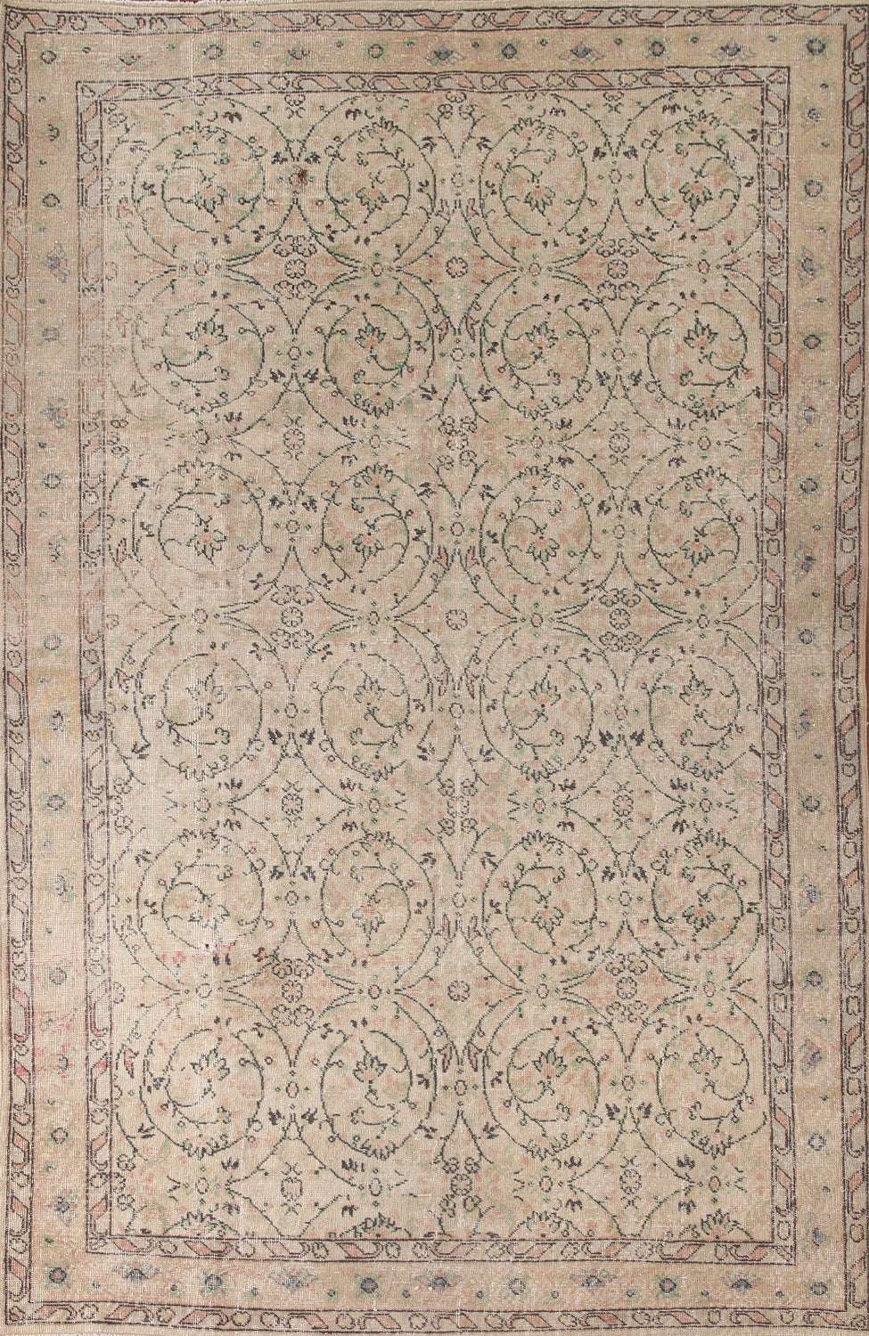 All-Over Distressed Floral Sparta Turkish Area Rug 6x10