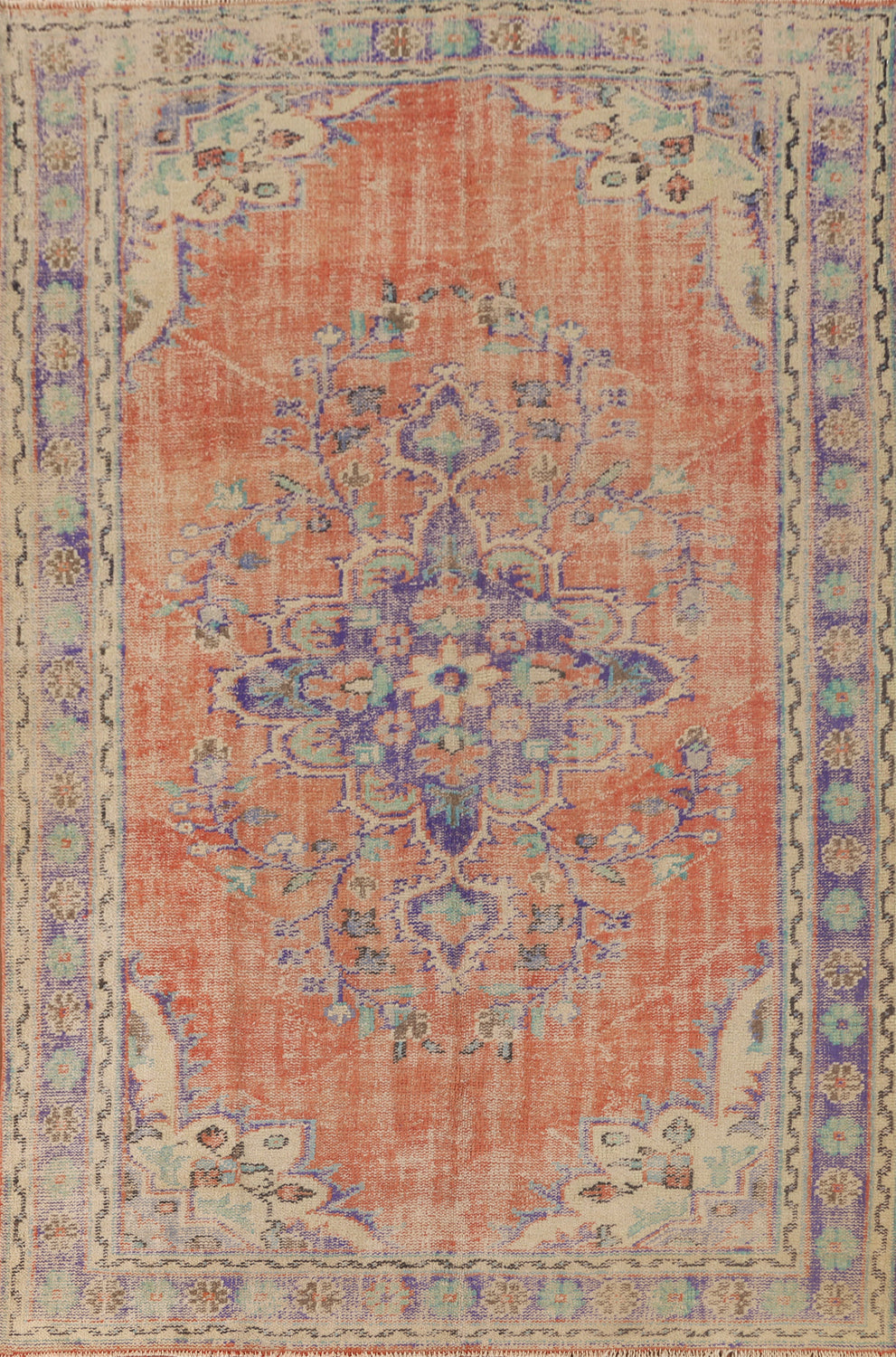 Distressed Wool Sparta Turkish Area Rug 6x9