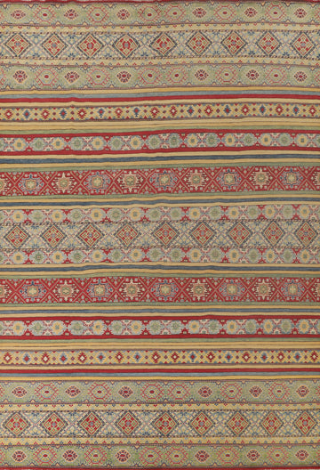 Striped Wool Kazak Oriental Area Rug 10x13