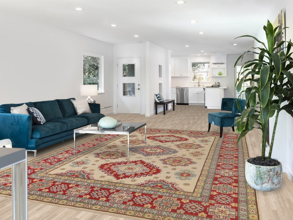 Geometric Kazak Living Room Rug 8x12