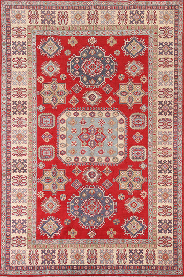 Handmade Wool Red Kazak Oriental Area Rug 7x10