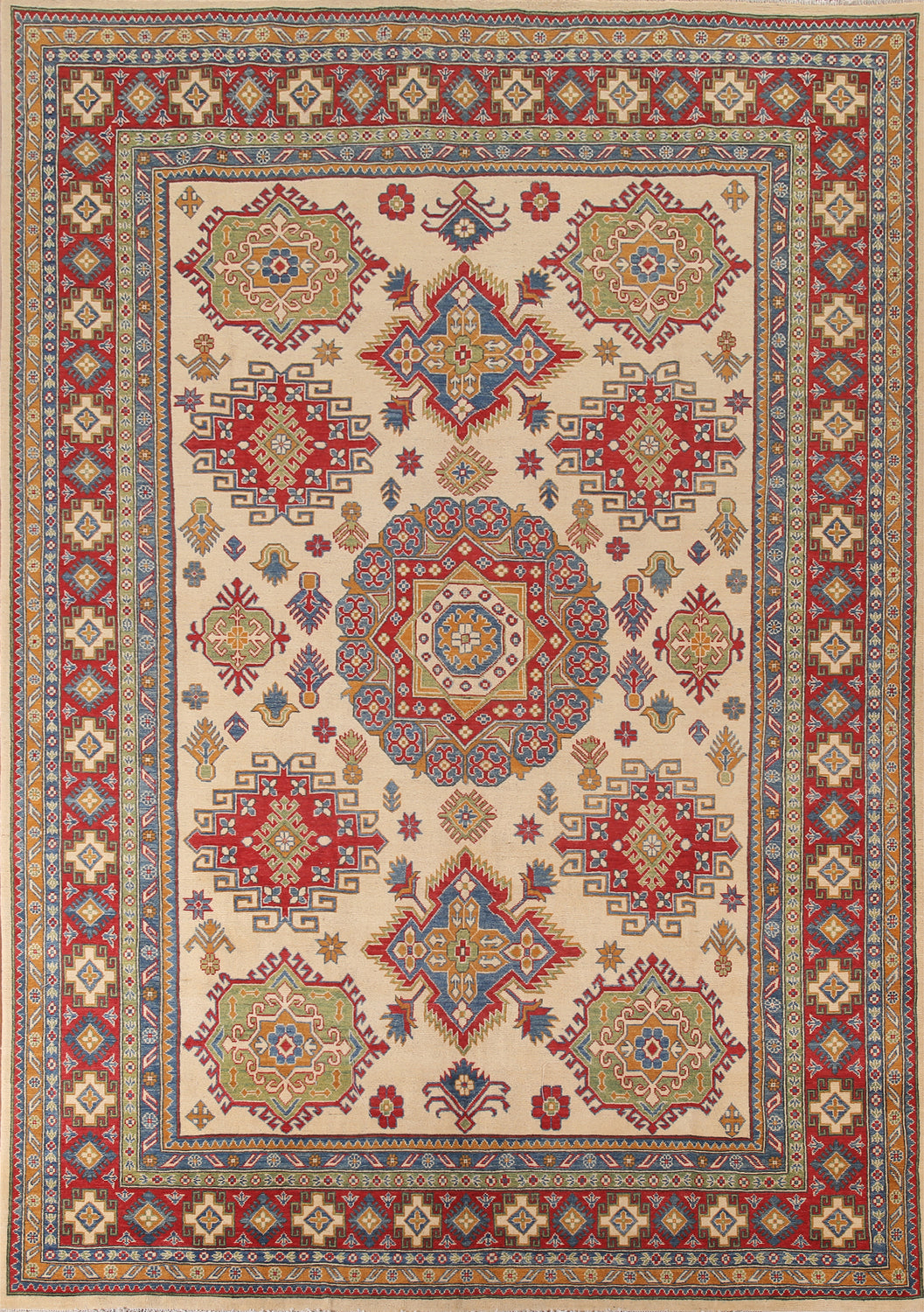 Geometric Kazak Oriental Area Rug 9x12