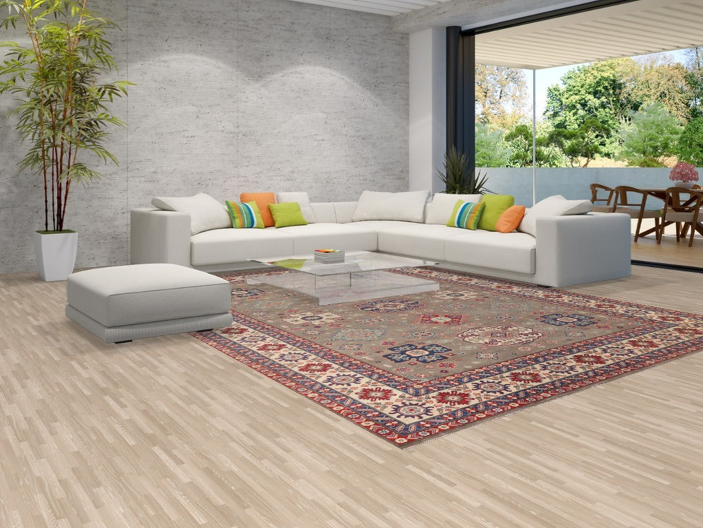 Geometric Wool Kazak Oriental Rug 10x13