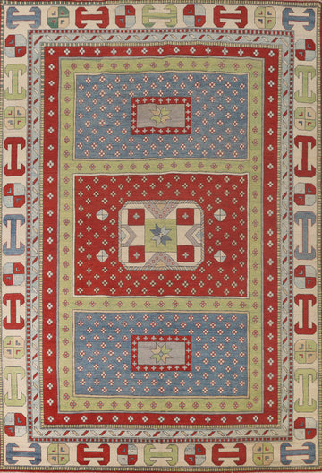 Light Green Kazak Oriental Area Rug 9x12