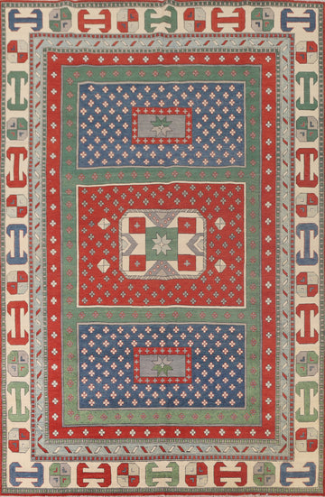 Geometric Kazak Oriental Area Rug 8x12