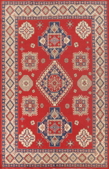 Geometric Red Kazak Oriental Area Rug 8x12
