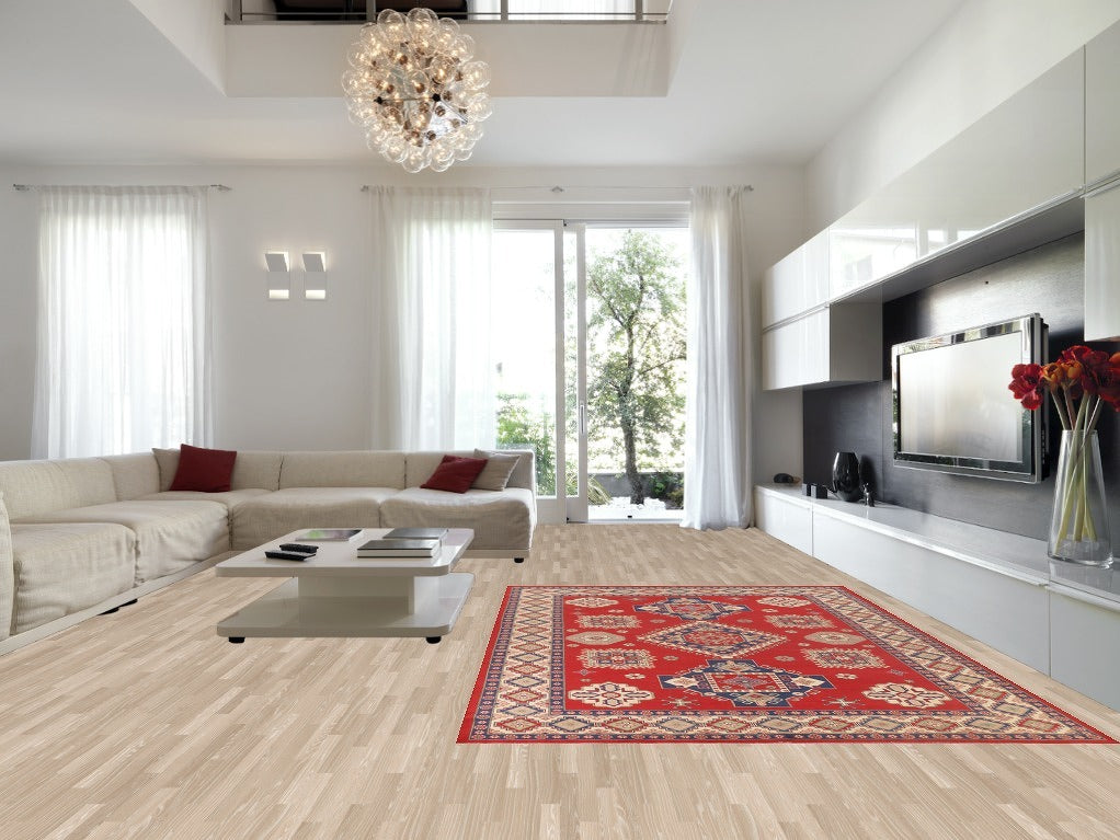 Geometric Red Kazak Oriental Area Rug 8x12